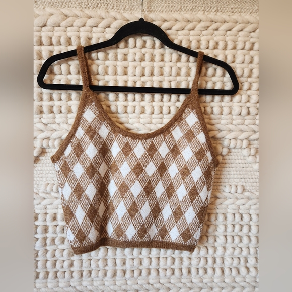 Zara checkered Sherpa Tank Crop - Picture 2 of 4